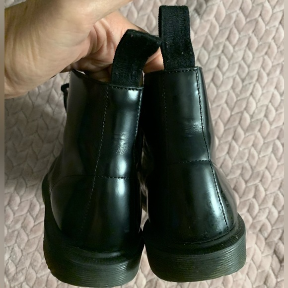 Dr Martens Black LEATHER Emmeline BOOTS Combat Ladies size 6 US / 37 EU Lace-up - Picture 2 of 11